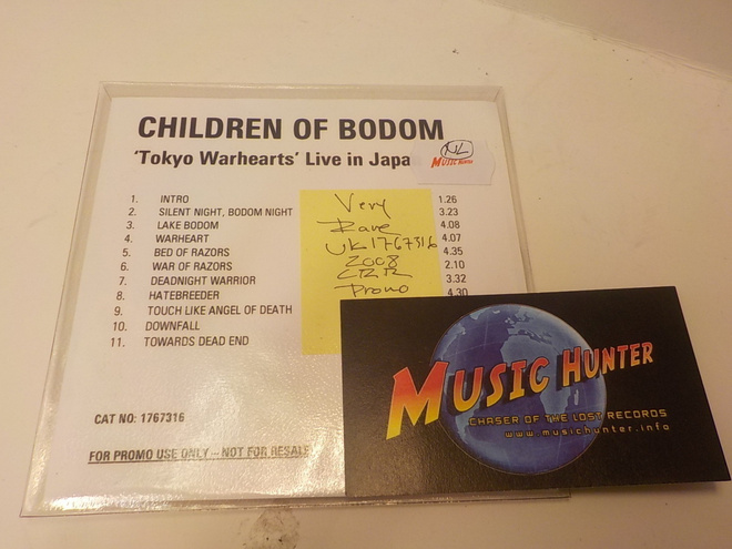 CHILDREN OF BODOM - TOKYO WARHEARTS PROMO SLEEVE CDR