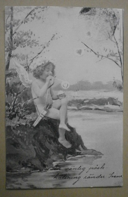 Amor puhaltelee sydämellisiä saippuakuplia, p. 1903
