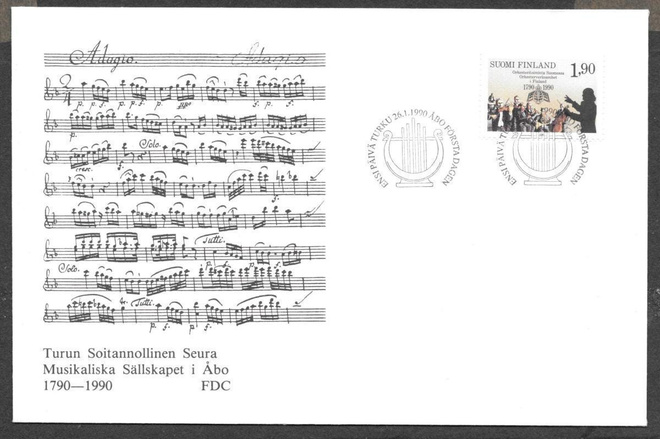 Orkesteritoiminta 200v 1990 FDC (LAPE 1099)