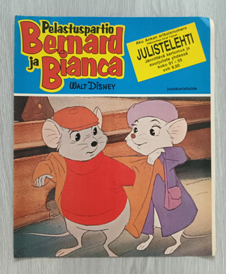 Pelastuspartio Bernard & Bianca julistelehti Aku Ankka 1978