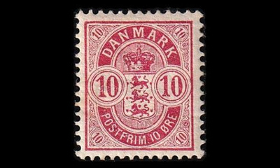 Tanska 35YB * Vaakuna ovaalissa 10 öre (12¾) (1884)