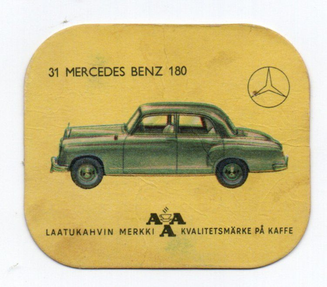 Kahvilappu AAA n:o 31 MERCEDES BENZ 180