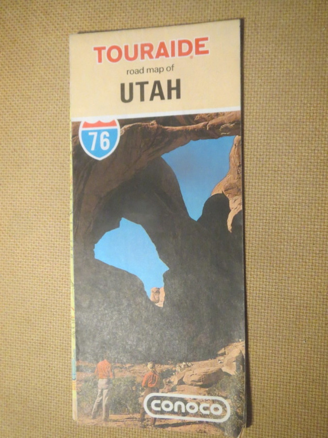 vintage Tour Aide Road Map of Utah