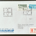 1963 FDC Lentoliikenne, R-kuori Ruotsiin - pikkukuva 1