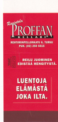 Turku, Ravintola Proffan kellari, tulitikku aski aihio  b431