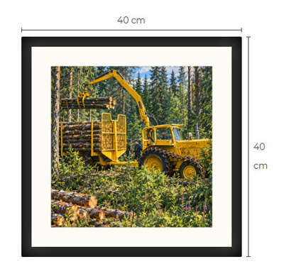 Uusi BM Volvo metsäkone traktori art print 40 cm x 40 cm