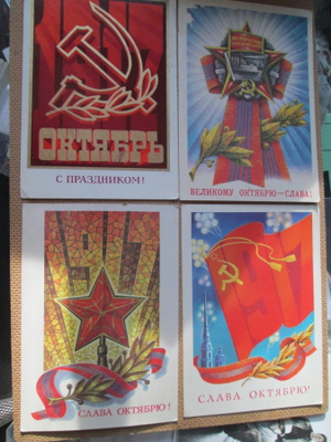 CCCP: kuusi vintage propagandakorttia - Eläköön Lokakuu!