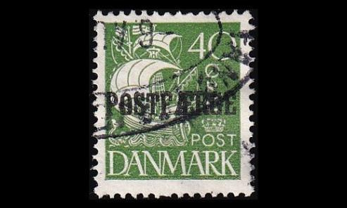 Tanska PF_14 o Laiva 40 öre vihreä (1927)