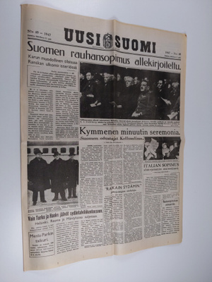 Uusi Suomi 40/1947 - Suomen rauhansopimus allekirjoitettu