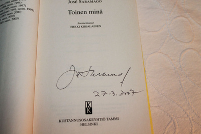 Jose Saramago - Toinen minä (signed by author)