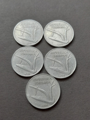 10 lire 1951-1955, Italia