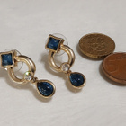 vintage Cabochon korvakorut emaloitu gold plated - pikkukuva 4