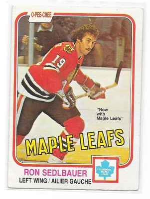 1981-82 OPC #324 Ron Sedlbauer Chicago Blackhawks