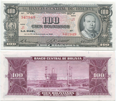 Bolivia 100 Bolivianos 1945 (P-147) UNC