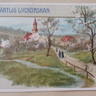 Väkeä menossa kirkkoon keväisenä sunnuntaina, p. 1910 - pikkukuva 1