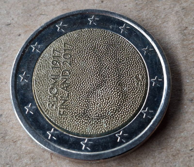 2 € erikoiseuro Suomi 100 vuotta 1917 - 2017