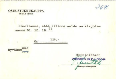 FIRMAKORTTI VIRTAMO JA KUMPP. PAKILA/BAGGBÖLE
