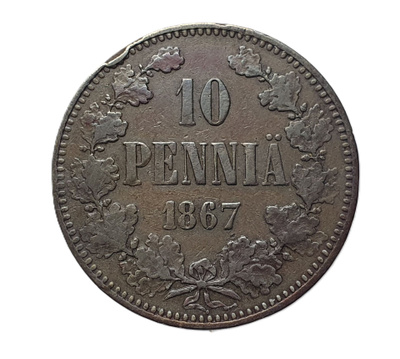 10 Penniä 1867 - Variantti 1.4 !?