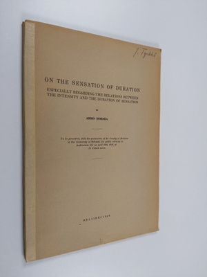 Armo Hormia : On the Sensation of Duration - Especially R...