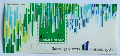 SUOMI 75 POSTIMERKKI PT ILM. 5.10.1992