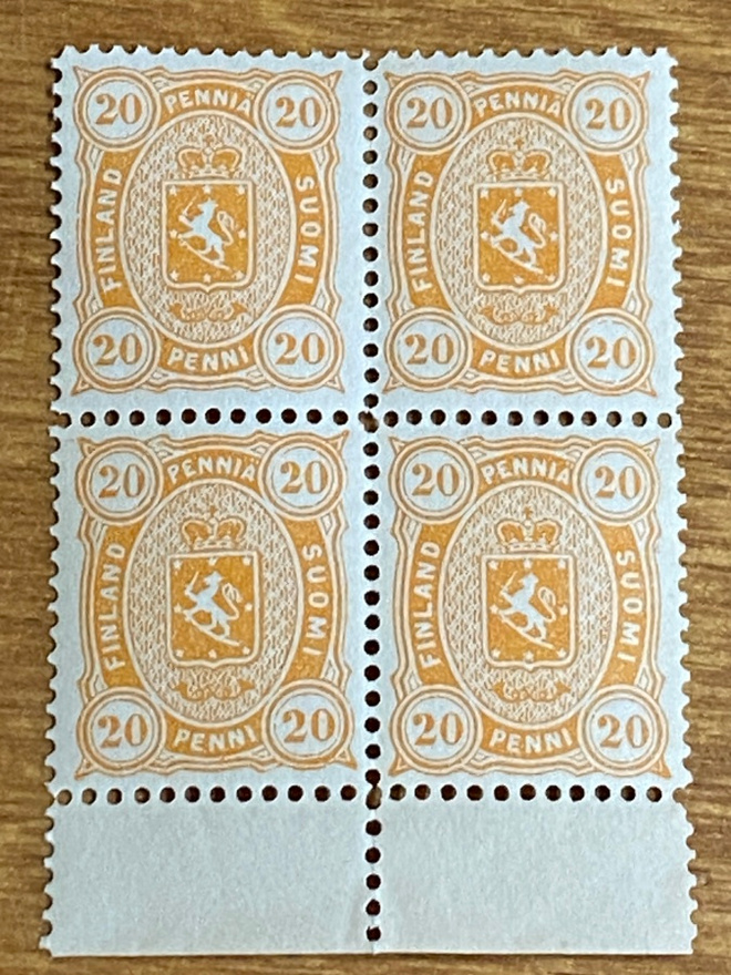 VAAKUNAMERKKI 20PENNIÄ 1882 L22 NELIÖ**