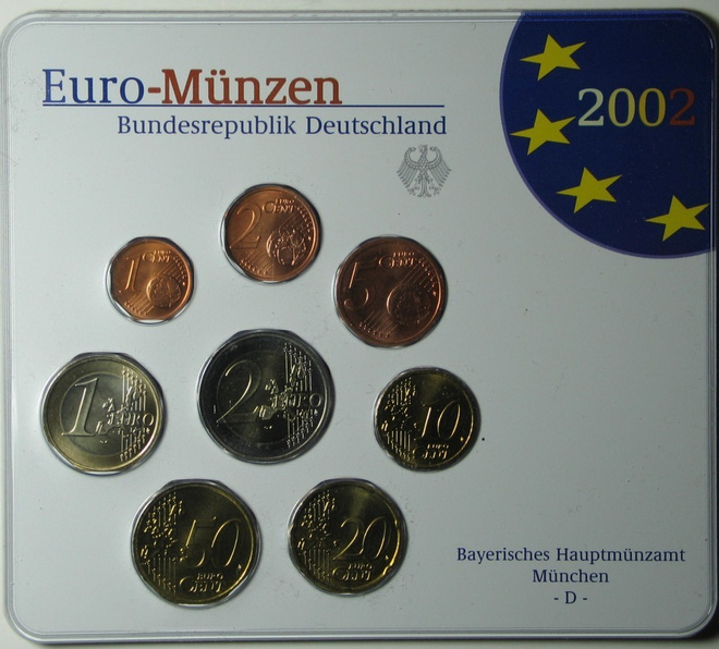 2002 BU sarja - Saksa 1c - 2€  D rahapaja MUNCHEN