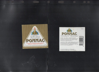 Hartwall POMMAC Sekahedelmäjuoma. Etiketti