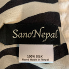 Sano Nepal mustavalkoinen seepra silkki hartiahuivi - pikkukuva 3