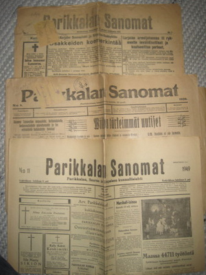 Sanomalehti: Parikkalan Sanomat 3 kpl