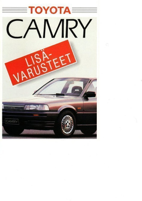 Toyota Camry lisävarusteet -esite, 1987