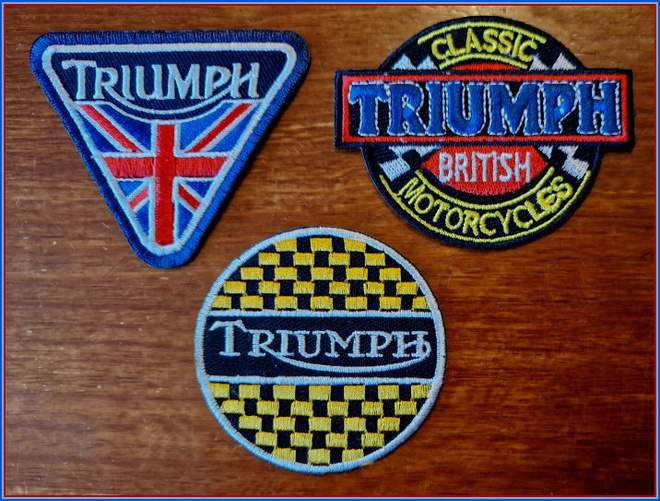 3 kpl TRIUMPH Motorcycles kangasmerkkejä
