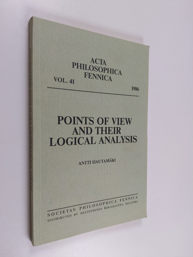 Antti Hautamäki : Points of View and Their Logical Analysis