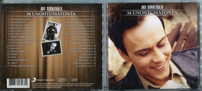 AKI SIRKESALO . 2 CD-LEVYÄ . 34 UNOHTUMATONTA
