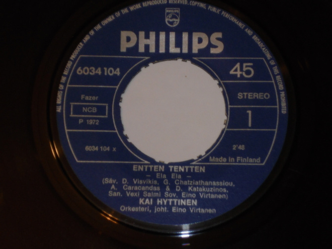 7" KAI HYTTINEN - Entten Tentten - single 1972 VG++