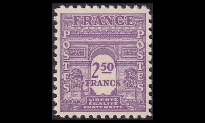 Ranska 645 ** Riemukaari 2.50 Fr (1944)