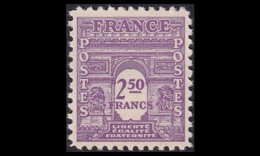 Ranska 645 ** Riemukaari 2.50 Fr (1944)