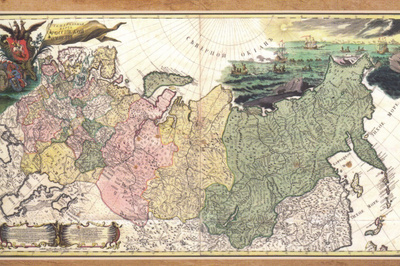 Kartta Venäjä 1745 (postikortti)