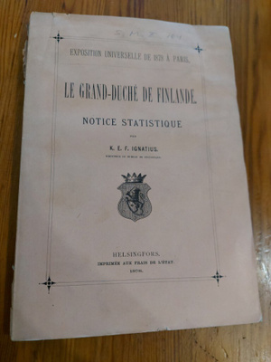v. 1878 Pariisin Maailmannäyttely. Suomen Suuriruhtinaskunta