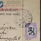 Saarismallin 5 mk:n merkki pak.kortilla KANGASLAMPI 1928 - pikkukuva 2
