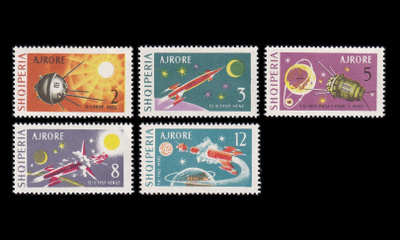 Albania 779-83 ** Lentoposti avaruuslennot (1963)