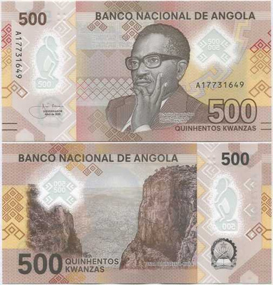 Angola 500 Kwanzas 2020 UNC Polymer uusi sarja