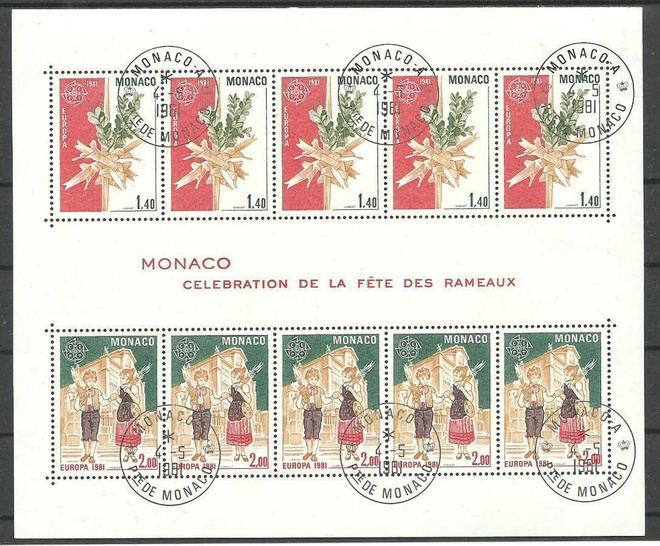 MONACO EUROPA CEPT eurooppamerkit blokki 1981 o