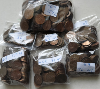 1 penni v. -63-69, cu, n. 537 kpl, circ