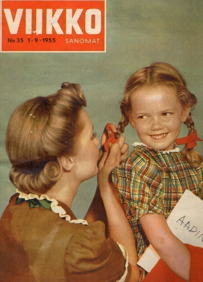 Viikko Sanomat n:o 35 1955 Miss Universumin poika kastettiin