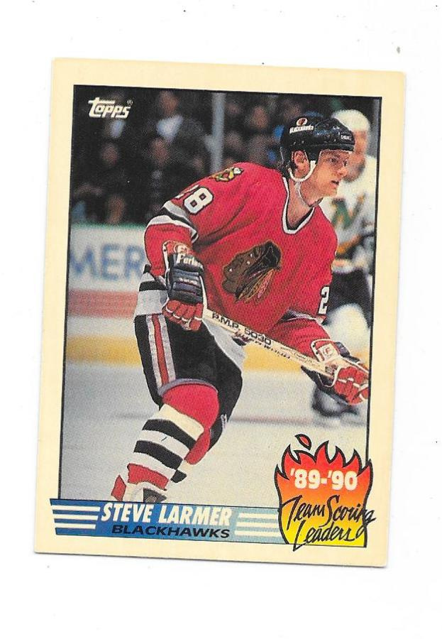 1990-91 Topps Scoring Leaders #1 Steve Larmer Chicago