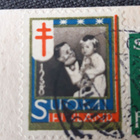 Vanha joulukortti, paimen ja enkelit, TUB joulumerkki v 1938 - pikkukuva 3