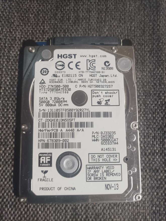 Kovalevy hsgt 2.5" 500GB HDD