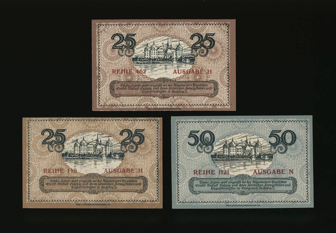 Saksa Notgeld 2 x 25, 50 Pfennig, Dresden 1918-20