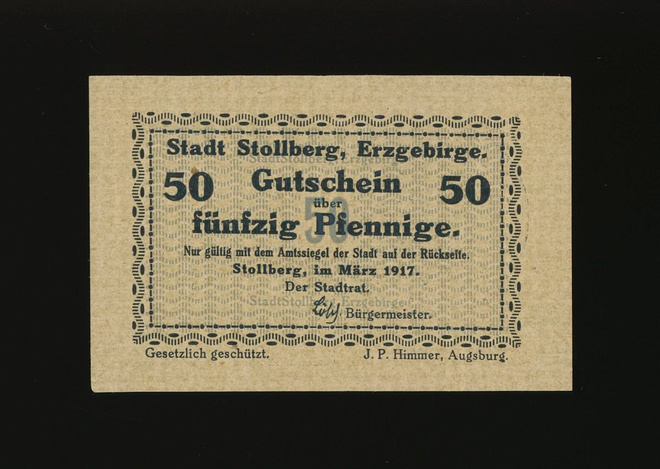 Saksa Notgeld 50 Pfg, Stollberg 1917