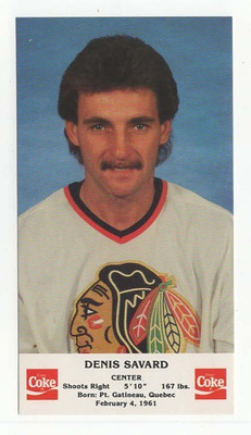 Denis Savard Chicago Blackhawks Team Issue Postcard